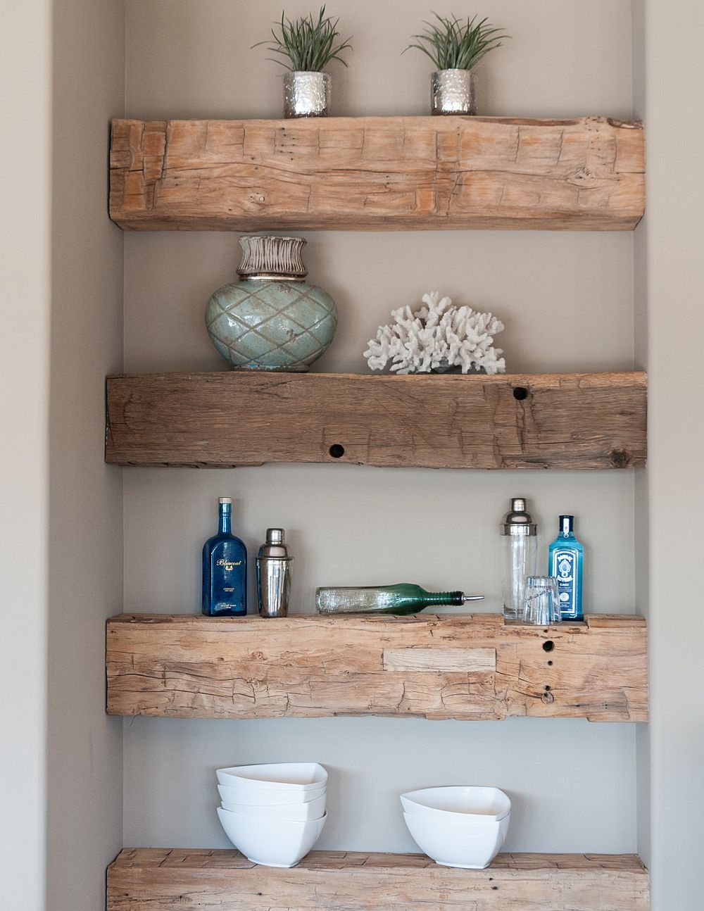 Turn-the-small-niche-in-the-kitchen-into-an-attractive-display-with-DIY-shelves